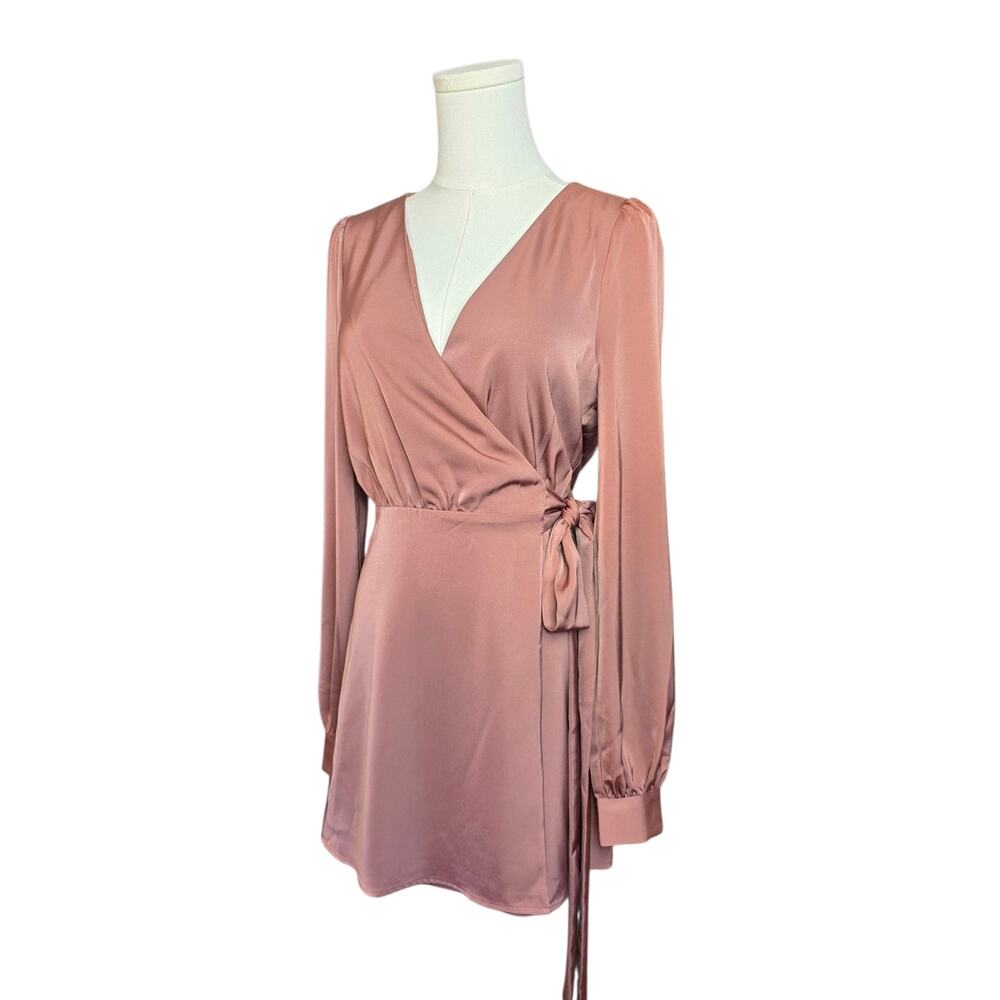 NBD Silky Mauve Wrap Dress